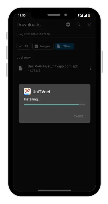 UniTV APK 14 Instale e inicie